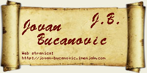 Jovan Bučanović vizit kartica
